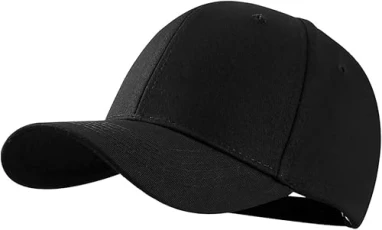 Unisex 6 Panel Adjustable Baseball Cap (Black)