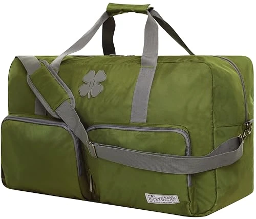 Unisex Adult Large Duffle Adjustable Shoulder Strap Foldable Overnight Weekender Bag, LODEN GREEN, 40L US