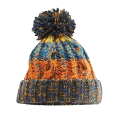 Unisex Adults Corkscrew Knitted Pom Beanie Hat, Multicolour (Retro Blue 000), One (Size:One Size) Unisex Adults Corkscrew Knitted Pom Beanie Hat, Multicolour (Retro Blue 000), One (Size:One Size)