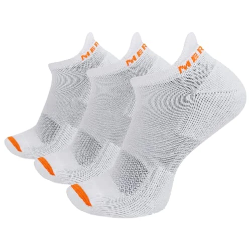 Unisex-adults Men's and Women's Cushioned Cotton Crew Socks - Unisex 3 Pair Pack - Breathable Mesh Zones, White, Small-Medium