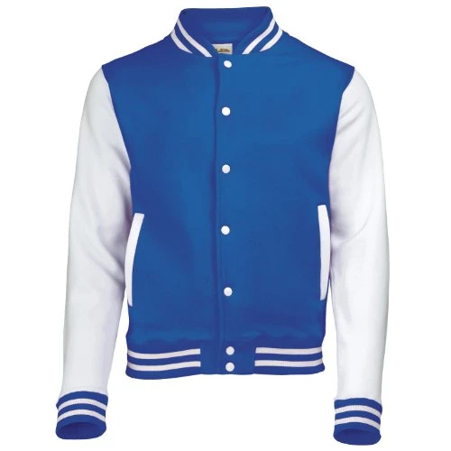 Unisex Adults Varsity Jacket Royal Blue / White Large