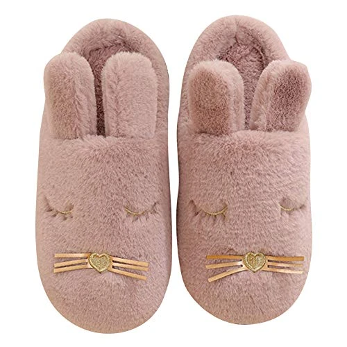 Unisex Animal Slippers Womens Mens Kids Winter Warm Indoor House Fluffy Anti-Slip Shoes Dousha F 27