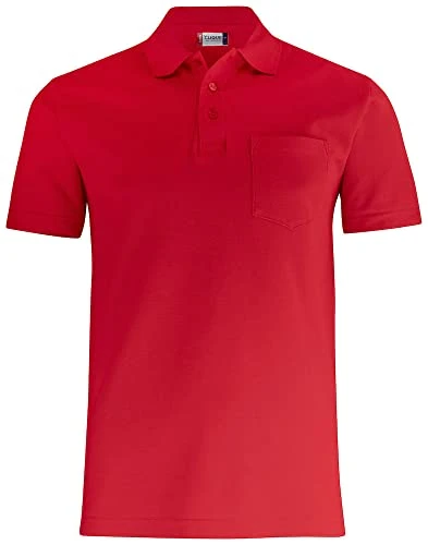 Unisex Basic W. Pocket Polo Shirt, Red, 4XL UK