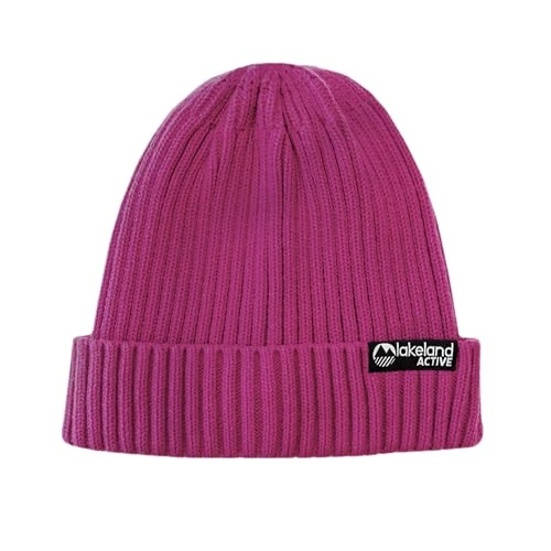 Unisex Birkett Ribbed Knit Beanie Hat - Pink