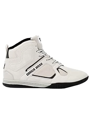 Unisex Bodybuilding Fitness Shoe Troy high Tops Sneaker, White, 6 UK