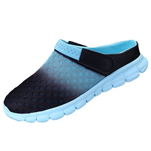 Unisex Breathable Lightweight Mesh Mule Clogs Summer Garden Beach Shoes Sandals (42 EU, 2 Blue)