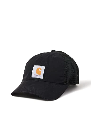 Unisex Canvas Mesh-Back Cap, Black, OFA