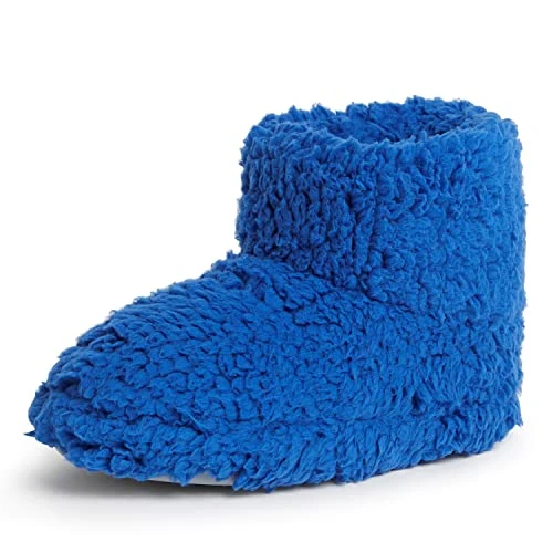 Unisex-Child Tate Washable Fuzzy Bootie Slipper, Olympic Blue, 13 Big Kid