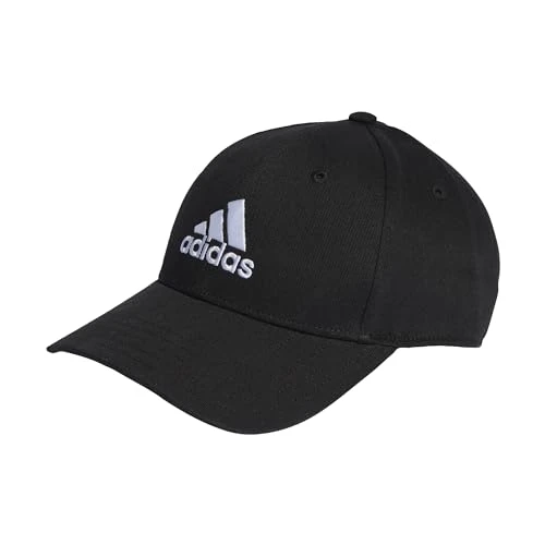 Unisex Cotton Twill Baseball Cap, Black/White, XS