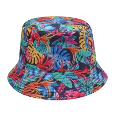 Unisex Cute Print Bucket Hat Summer Fisherman Cap(Colorful Leaves),One Size
