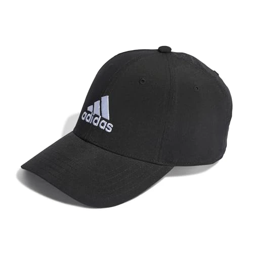 Unisex Embroidered Logo Lightweight Baseball Cap, Black/White, One Size (OSFW)