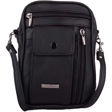 Unisex Genuine Leather Holiday Travel Organiser Document Holder Shoulder Cross Body Bag Pouch - Black Unisex Genuine Leather Holiday Travel Organiser Document Holder Shoulder Cross Body Bag Pouch - Black