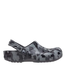 Unisex Grey Camo Clog - Black