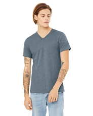 Unisex Jersey Short-Sleeve V-Neck T-Shirt - HEATHER SLATE - L Unisex Jersey Short-Sleeve V-Neck T-Shirt - HEATHER SLATE - L