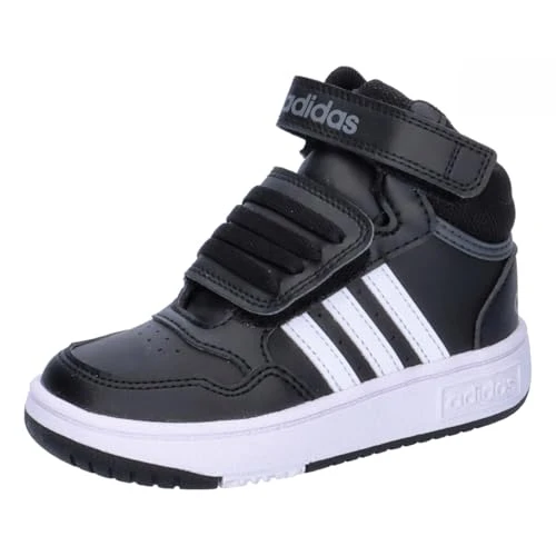 Unisex Kids Hoops Mid 3.0 K Sneaker, Core Black Ftwr White Grey Six, 1 UK