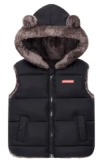 Unisex Kids Sleeveless Jacket Hooded Zipper Hand Pockets Winter Outerwear Padded Vest Quilted Gilet Black 4-5 Years Unisex Kids Sleeveless Jacket Hooded Zipper Hand Pockets Winter Outerwear Padded Vest Quilted Gilet Black 4-5 Years