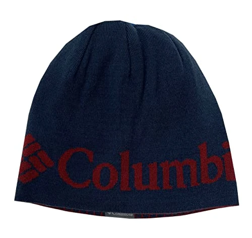 Unisex Maple Heights Reversible Hat Knitted Cap (Navy/red, One Size), Navy/Red, One size