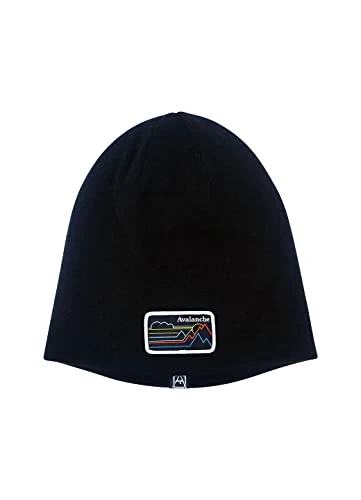 Unisex Mens/Women's Solid/Striped Reversible Stretch Knit Beanie Hat, Black/Striped, One Size