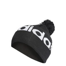 Unisex Pompom Beanie, black/white, Adult (L/XL)