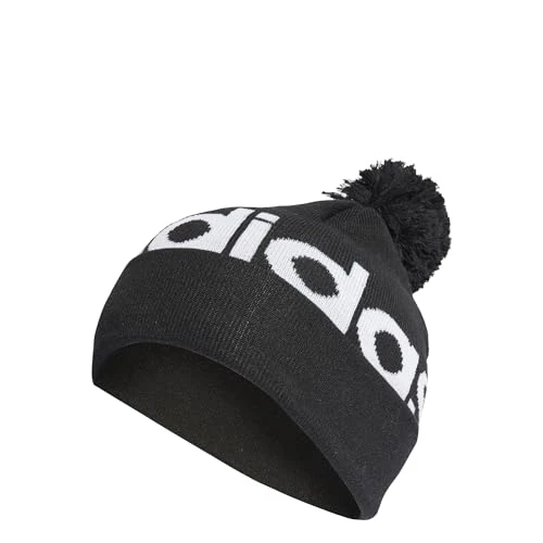 Unisex Pompom Beanie, black/white, Adult (L/XL)
