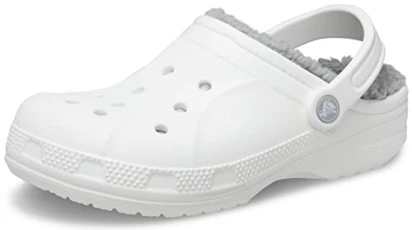 Unisex Ralen Lined Clog, White/Light Grey, 8 UK