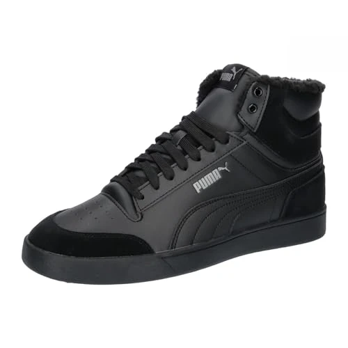 Unisex Shuffle MID Fur Sneaker, Black Black-Steel Gray, 8 UK