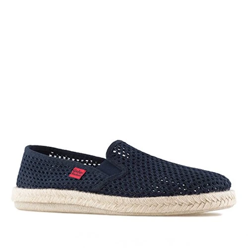 Unisex Slipper Men & Women - AM500 - Beach Shoes Espadrilles - Navy Blue Mesh with Rubber and Jute O