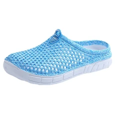 Unisex Summer Casual Breathable Slip On Clogs Beach Water Shoes Closed Toe Walking Slippers (36 EU, 2 Sky Blue)