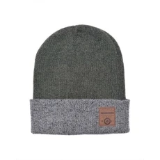 Unisex Up Beanie Khaki/Charcoal One Size Unisex Up Beanie Khaki/Charcoal One Size