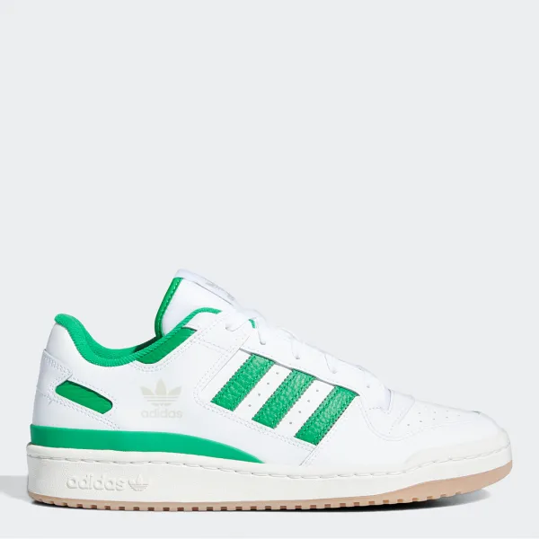 Unisex White/Green Forum Low CL Trainers - Multi
