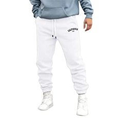 Unisex Winter Warm Sweatpants Mens Casual Cargo Joggers Toddlers Jogging Bottoms Loose Trousers Mens Utility Pants Cell Phone Pocket Mens Jean Jackets UK Size White