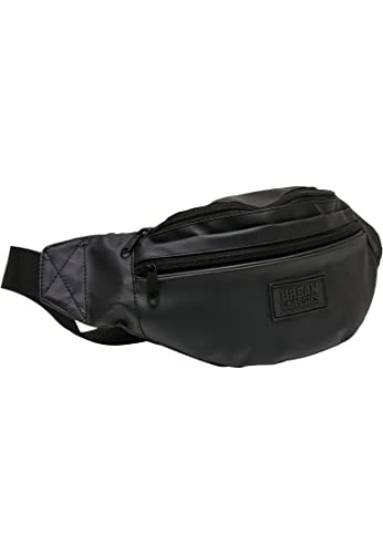 Unisex's Coated Basic Shoulder Bag, Black, one size