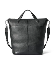 Unisex's Large Tote Travel Bag, Black Pebbled Leather, L Unisex's Large Tote Travel Bag, Black Pebbled Leather, L