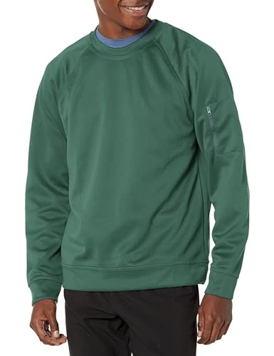 Unisex's Lift Performance Crewneck Sweatshirt, Bottle Green, S