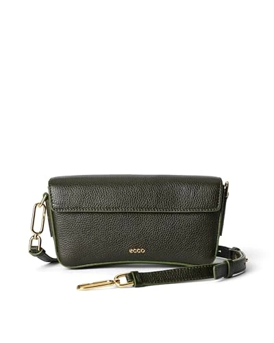 Unisex's Medium Pinch Crossbody Bag, Green Pine Pebbled Leather, M