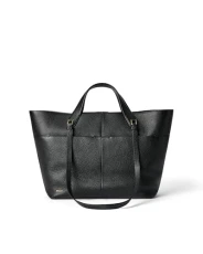 Unisex's Medium Tote Travel Bag, Black Pebbled Leather, M Unisex's Medium Tote Travel Bag, Black Pebbled Leather, M