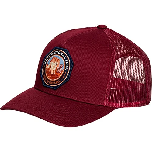 Unisex's National Park Trucker Baseball Cap, Maroon, One Size