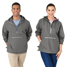 Unisex's Pack-n-go Windbreaker Pullover Jacket, Gray, XXL