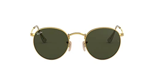 Unisex's Round Metal Sunglasses, Gold, 53