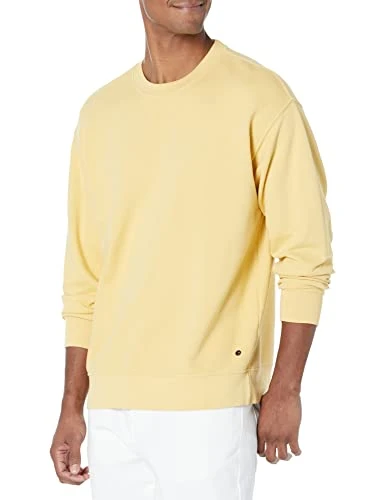 Unisex's Sirus Crewneck Sweatshirt Pullover Sweater, Mustard, S