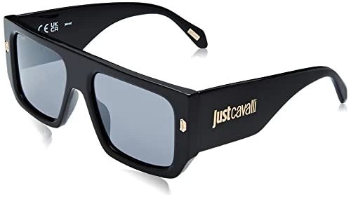 Unisex's SJC022 Sunglasses, Shiny Black, 56