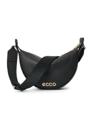 Unisex's Small Fortune Half Moon Crossbody Bag, Black Soft Pebbled Leather, S