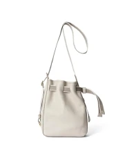 Unisex's Small Sail Shoulder Bag, Taupe Pebbled Leather, S