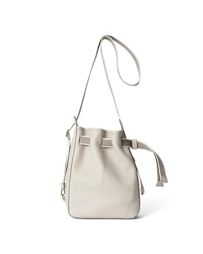 Unisex's Small Sail Shoulder Bag, Taupe Pebbled Leather, S