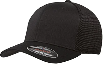 Unisex's Ultrafibre Airmesh Fitted Cap Hat, Black, X-Large