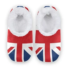 United Kingdom UK Flag House Fleece Slippers Comfy Bedroom Shoes Anti-Slip for Men UK 10-11 United Kingdom UK Flag House Fleece Slippers Comfy Bedroom Shoes Anti-Slip for Men UK 10-11
