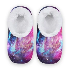 Universe Galaxy Nebula Space House Fleece Slippers Comfy Bedroom Shoes Anti-Slip for Men UK 8-9 Universe Galaxy Nebula Space House Fleece Slippers Comfy Bedroom Shoes Anti-Slip for Men UK 8-9