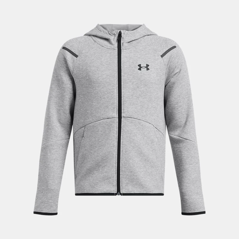 Unstoppable Fleece Boys Full-Zip Mod Gray Light Heather / Black YLG (59 in)