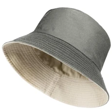 UPF 50+ Unisex Mens Womens Reversible Cotton Blend Summer Bucket/Bush Hats-Grey/Stone UPF 50+ Unisex Mens Womens Reversible Cotton Blend Summer Bucket/Bush Hats-Grey/Stone