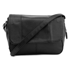 Ursula Black Organiser Shoulder Bag - Size 1 UK - Black